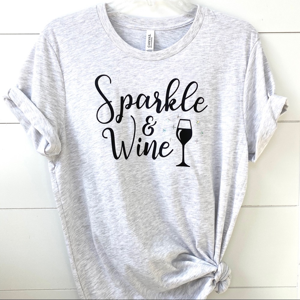 Sparkle and wine graphic tee t-shirt wine lover